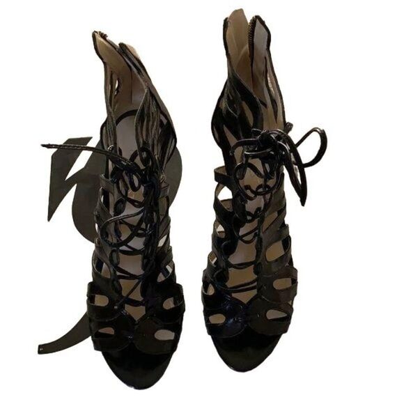 Nine West Kenzie Black‎ Strappy Sandals Sz 6 - Picture 1 of 8